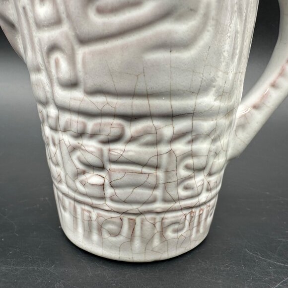 Vintage Frankoma Pottery Creamer Pitcher  7J Aztec Mayan White Serving Tableware - Picture 9 of 11